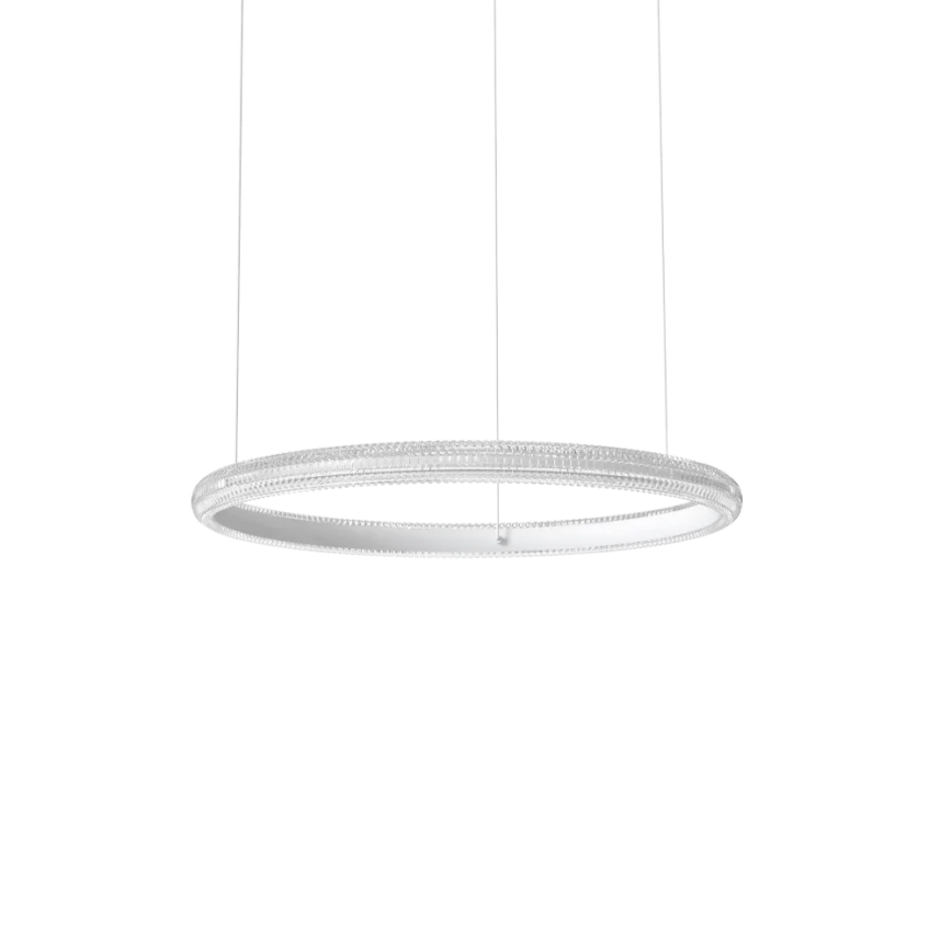 Ideal Lux - LED ljuskrona med textilsladd MIRACLE LED/37W/230V diameter 60 cm CRI 90 matt krom