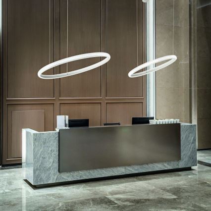 Ideal Lux - LED ljuskrona med textilsladd MIRACLE LED/37W/230V diameter 60 cm CRI 90 matt krom