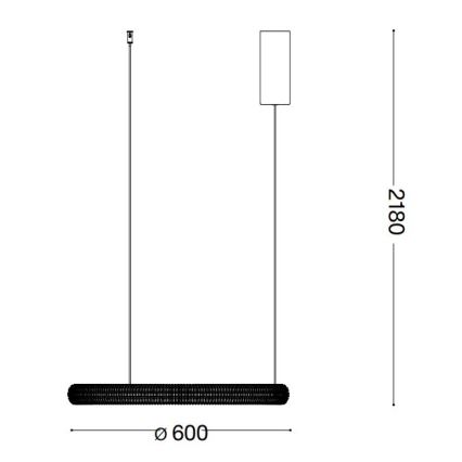 Ideal Lux - LED ljuskrona med textilsladd MIRACLE LED/37W/230V diameter 60 cm CRI 90 matt krom