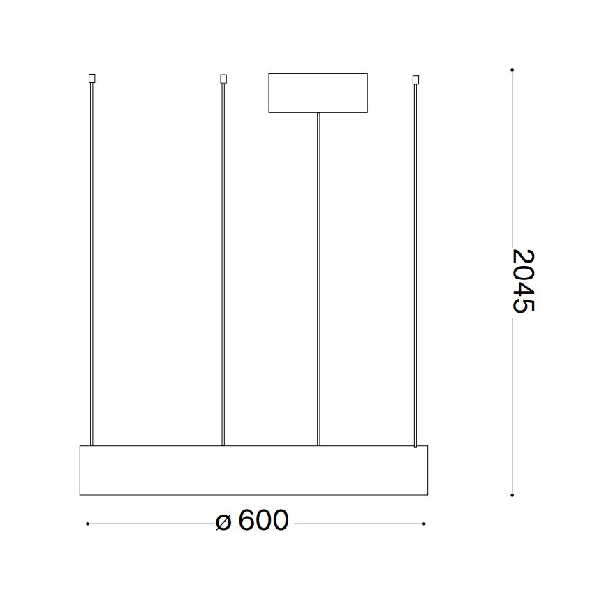 Ideal Lux - LED ljuskrona med textilsladd ORACLE LED/33W/230V 3000K diameter 60 cm CRI 90 svart