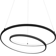 Ideal Lux - LED ljuskrona med textilsladd OZ LED/48W/230V diameter 60 cm svart