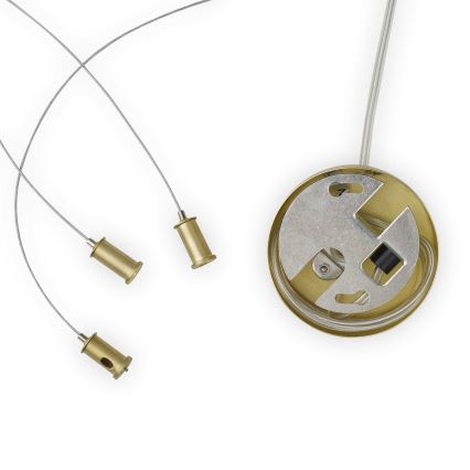 Ideal Lux - LED ljuskrona med textilsladd PERLAGE 11xG9/3W/230V diameter 73 cm guld/vit