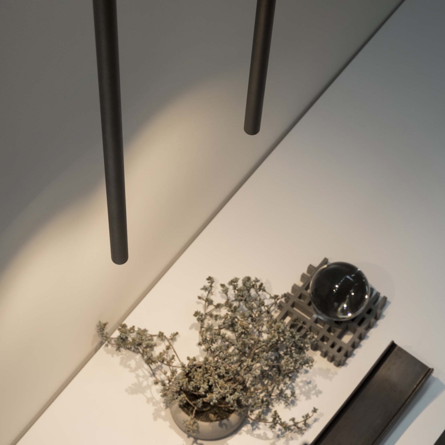 Ideal Lux - LED ljuskrona med textilsladd ULTRATHIN LED/11,5W/230V CRI 90 svart