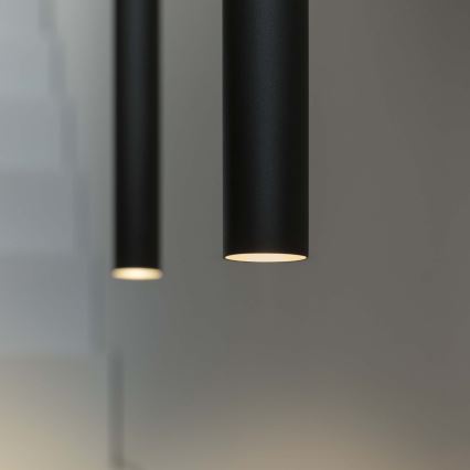 Ideal Lux - LED ljuskrona med textilsladd ULTRATHIN LED/11,5W/230V CRI 90 svart