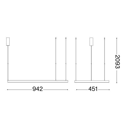Ideal Lux - LED ljuskrona med textilsladd WAVES LED/37W/230V CRI 90 mässing