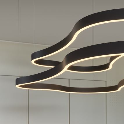 Ideal Lux - LED ljuskrona med textilsladd WAVES LED/37W/230V CRI 90 svart