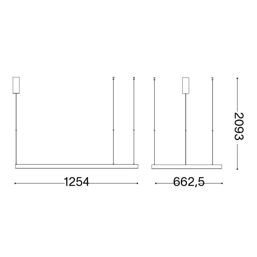 Ideal Lux - LED ljuskrona med textilsladd WAVES LED/45W/230V CRI 90 svart