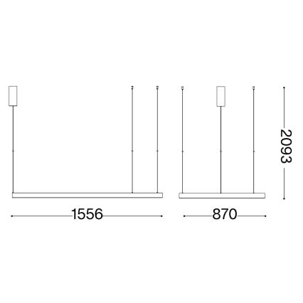 Ideal Lux - LED ljuskrona med textilsladd WAVES LED/54W/230V CRI 90 svart