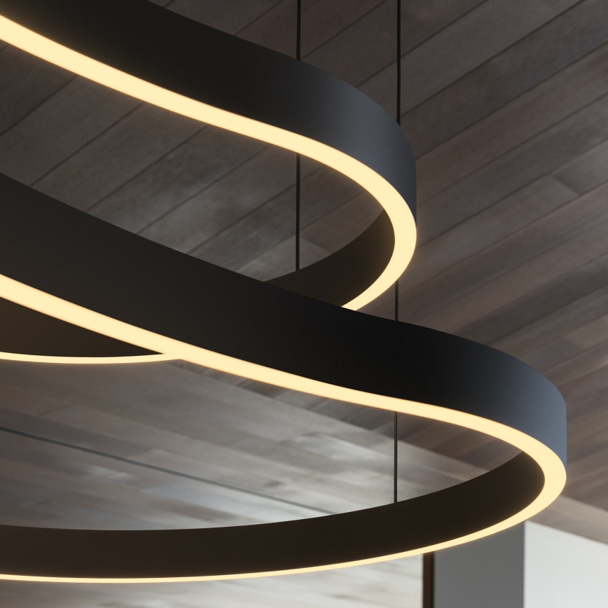 Ideal Lux - LED ljuskrona med textilsladd WAVES LED/54W/230V CRI 90 svart