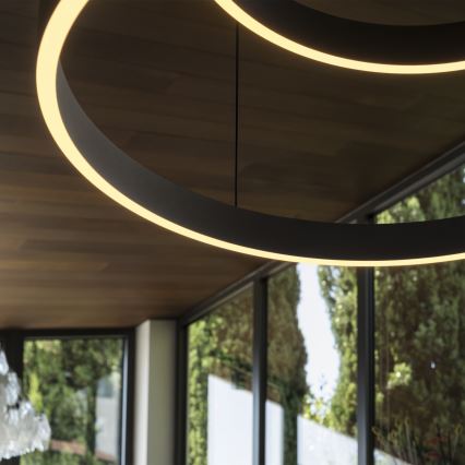 Ideal Lux - LED ljuskrona med textilsladd WAVES LED/54W/230V CRI 90 svart