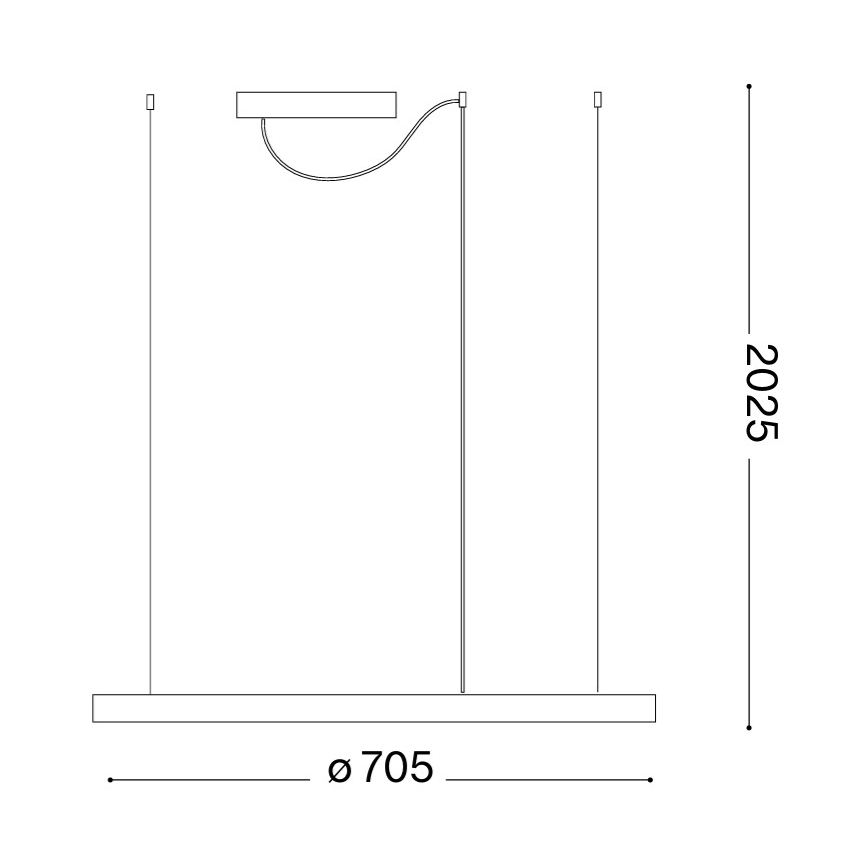 Ideal Lux - LED-pendel på vajer ORACLE SLIM LED/37W/230V 3000K CRI 90 Ø 70 cm guld