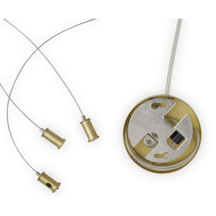 Ideal Lux - LED-ljuskrona på kabel PERLAGE 11xG9/3W/230V Ø 73 cm guld/rökbeige