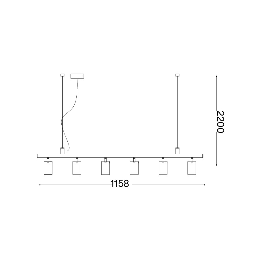 Ideal Lux - LED-ljuskrona på vajer DYNAMITE 6xGU10/7W/230V CRI 90 vit