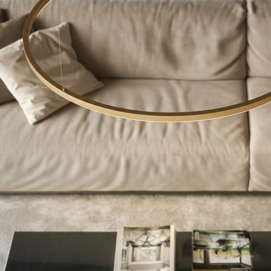 Ideal Lux - LED-ljuskrona på vajer ORACLE SLIM LED/81W/230V 3000K CRI 90 Ø 150 cm guld