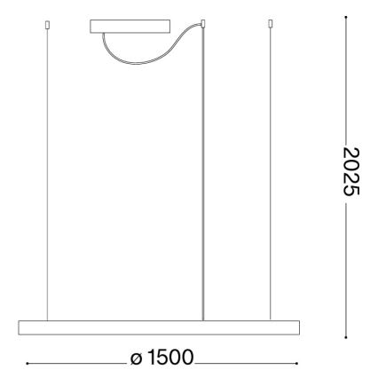 Ideal Lux - LED-ljuskrona på vajer ORACLE SLIM LED/81W/230V 3000K CRI 90 Ø 150 cm guld