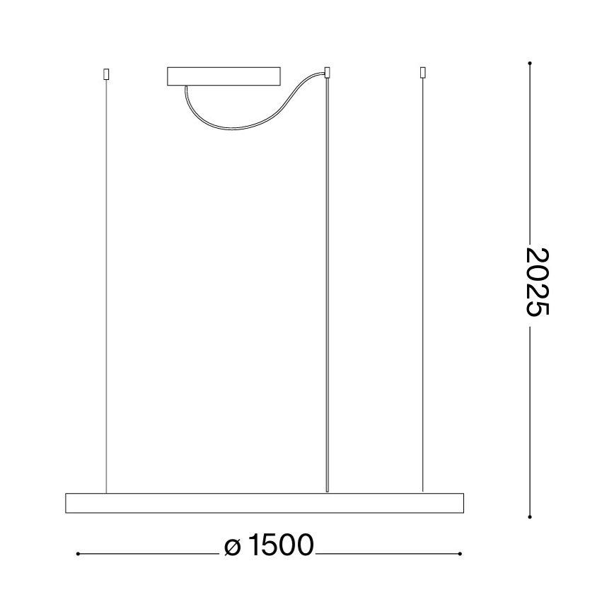 Ideal Lux - LED-ljuskrona på vajer ORACLE SLIM LED/81W/230V 3000K CRI 90 Ø 150 cm guld