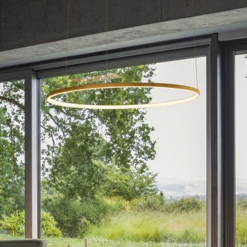 Ideal Lux - LED-ljuskrona på vajer ORACLE SLIM LED/83W/230V 3000K CRI 90 Ø 150 cm, guld