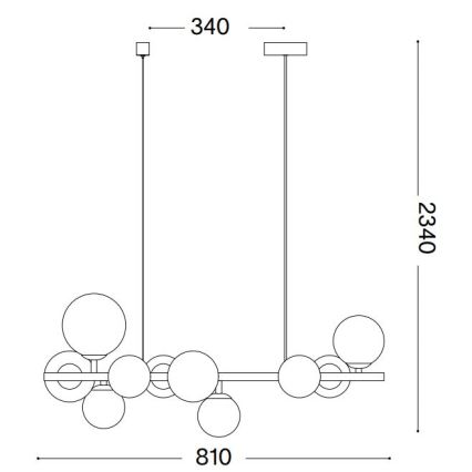 Ideal Lux - LED-ljuskrona på vajer PERLAGE 10xG9/3W/230V 81 cm guld/rökbeige