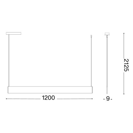 Ideal Lux - LED-ljuskrona på vajer STEEL LED/24W/230V 3000K CRI 90 120 cm vit