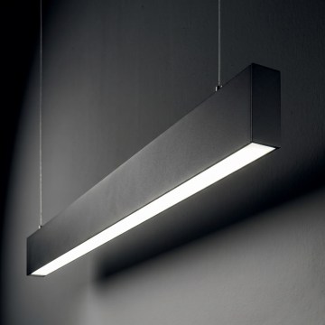 Ideal Lux - LED ljuskrona på vajer STEEL LED/29W/230V 4000K CRI 90 120 cm svart