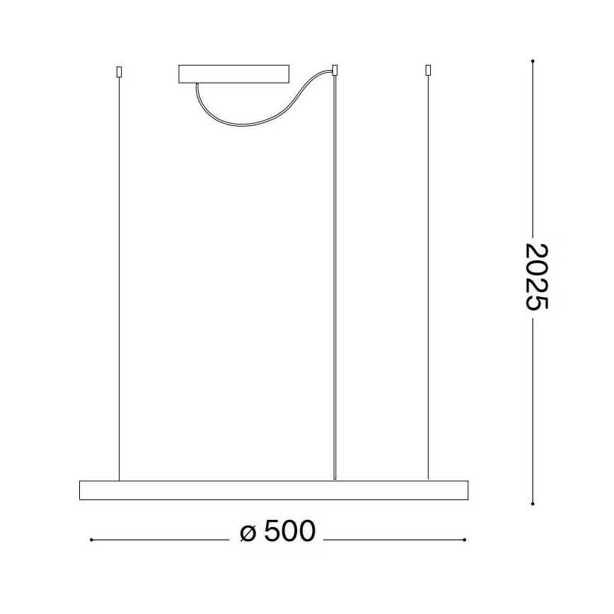 Ideal Lux - LED ljusreglerad ljuskrona på textilsladd ORACLE SLIM LED/28W/230V 4000K diameter 50 cm CRI 90 vit