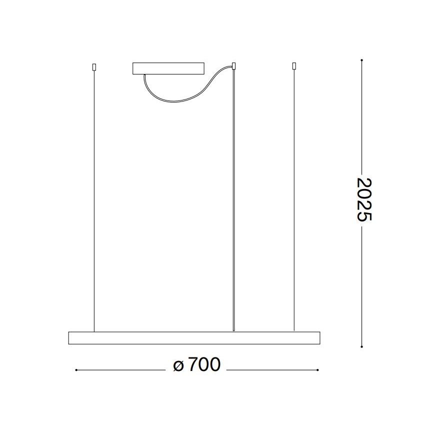 Ideal Lux - LED ljusreglerad ljuskrona på textilsladd ORACLE SLIM LED/40W/230V 4000K diameter 70 cm CRI 90 vit