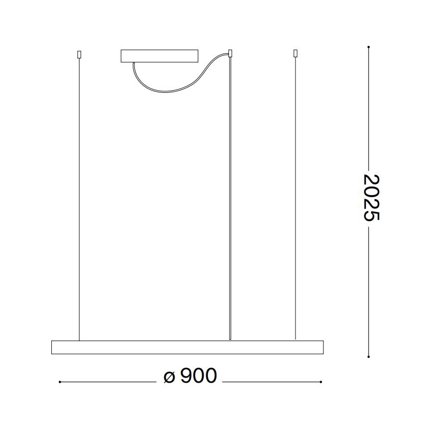 Ideal Lux - LED ljusreglerad ljuskrona på textilsladd ORACLE SLIM LED/42W/230V 4000K diameter 90 cm CRI 90 vit
