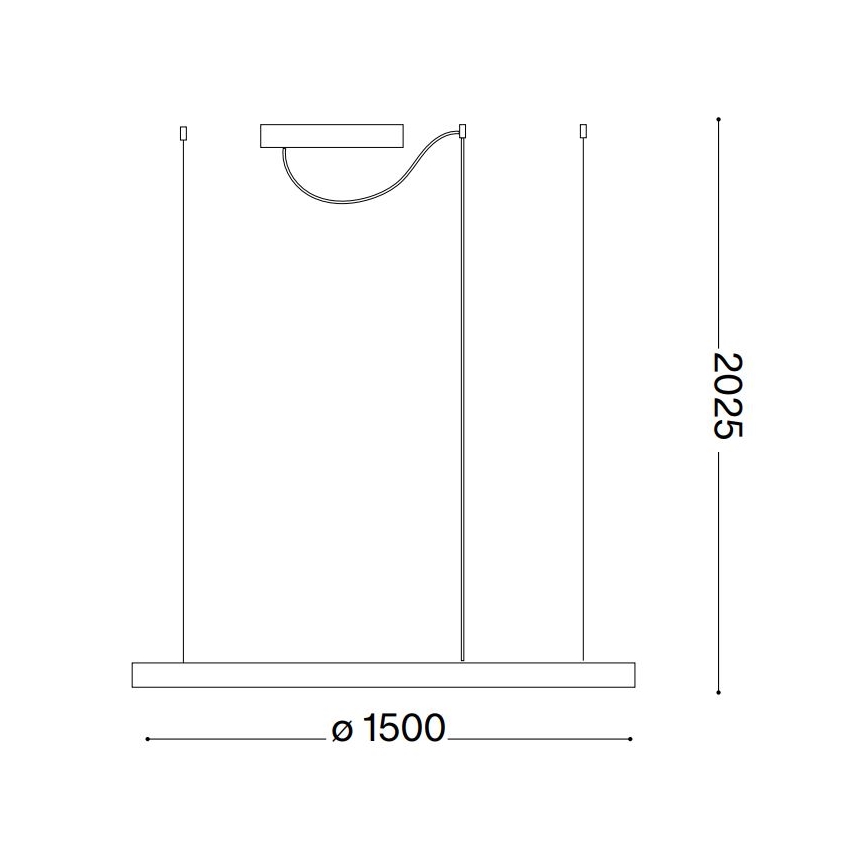 Ideal Lux - LED ljusreglerad ljuskrona på textilsladd ORACLE SLIM LED/83W/230V 4000K diameter 150 cm CRI 90 vit