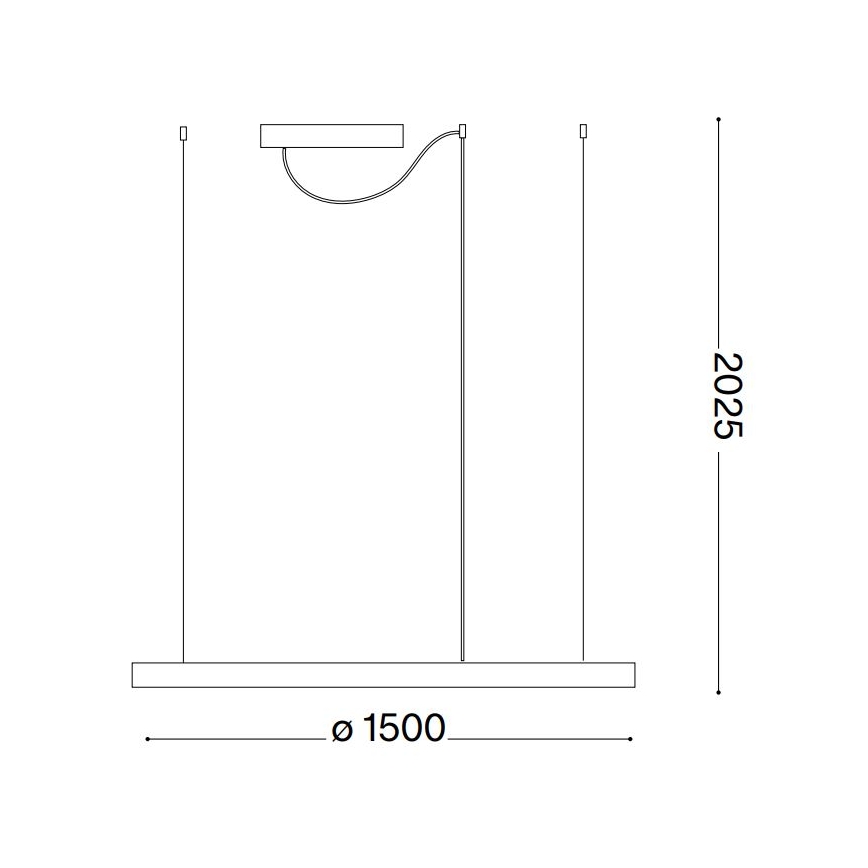 Ideal Lux - LED ljusreglerad ljuskrona på textilsladd ORACLE SLIM LED/83W/230V 4000K diameter 150 cm CRI 90 vit