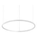 Ideal Lux - LED ljusreglerad ljuskrona på textilsladd ORACLE SLIM LED/40W/230V 4000K diameter 70 cm CRI 90 vit