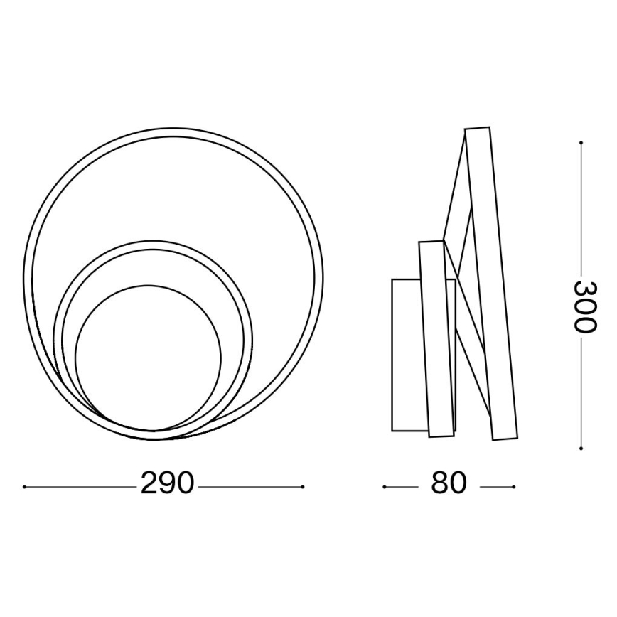 Ideal Lux - LED ljusreglerad vägglampa OZ LED/28W/230V CRI 90 svart