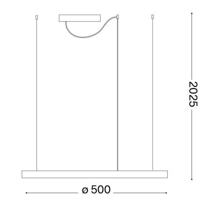 Ideal Lux - LED-pendel på vajer ORACLE SLIM LED/29W/230V 3000K CRI 90 Ø 50 cm vit