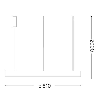 Ideal Lux - LED-pendel med vajer GEMINI LED/56W/230V 4000K Ø 81 cm CRI 90 mässing