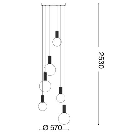 Ideal Lux - LED-pendel med vajer ODEON LED/39W/230V CRI 90 Ø 57 cm beige/vit