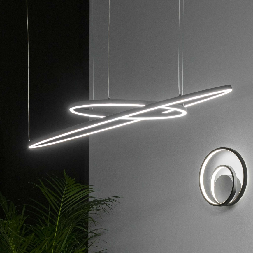 Ideal Lux - Pendellampa med vajer ORACLE SLIM LED/37W/230V 4000K CRI 90 Ø 70 cm svart