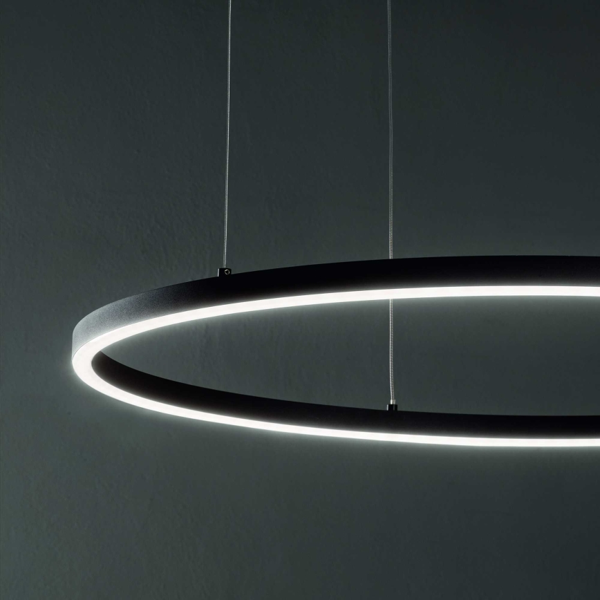 Ideal Lux - Pendellampa med vajer ORACLE SLIM LED/37W/230V 4000K CRI 90 Ø 70 cm svart