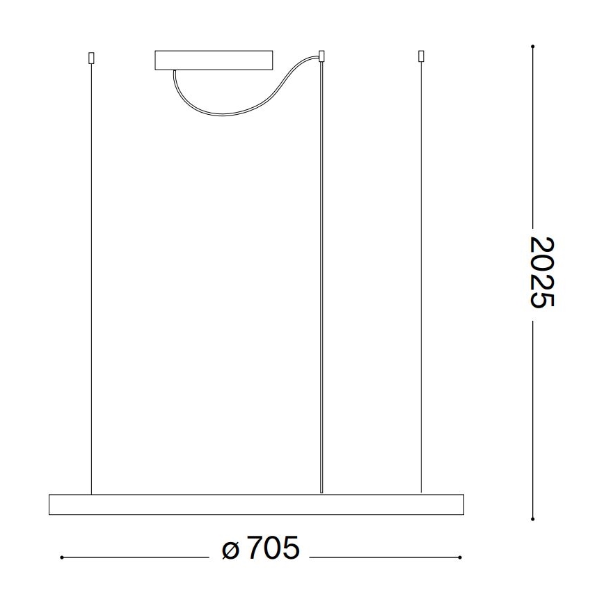 Ideal Lux - Pendellampa med vajer ORACLE SLIM LED/37W/230V 4000K CRI 90 Ø 70 cm svart