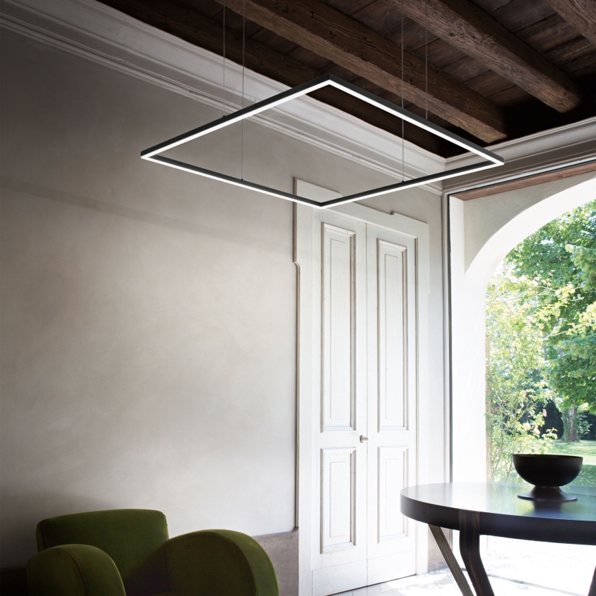 Ideal Lux - ORACLE SLIM LED-pendel, LED/33W/230V, 3000K, Ra 90, 50x50 cm, svart