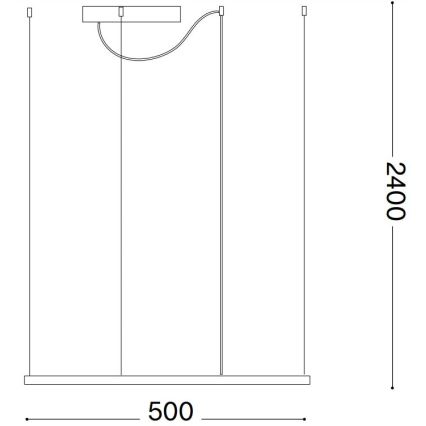 Ideal Lux - ORACLE SLIM LED-pendel, LED/33W/230V, 3000K, Ra 90, 50x50 cm, svart