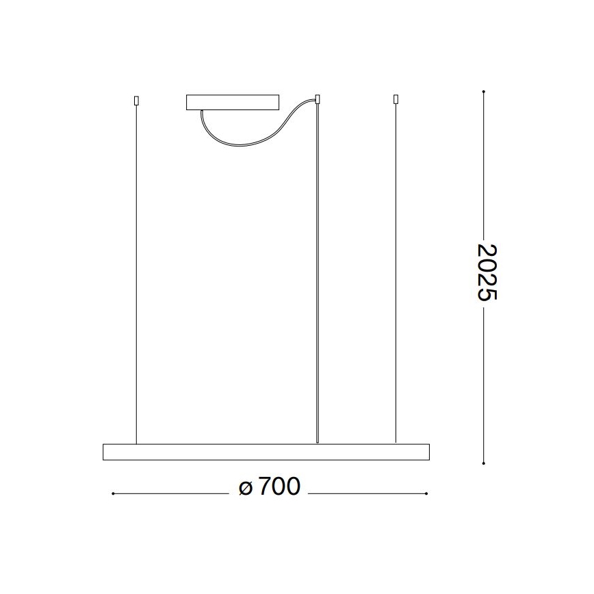 Ideal Lux - Dimmbar LED-pendellampa med vajer ORACLE SLIM LED/40W/230V 3000K CRI 90 Ø 70 cm vit