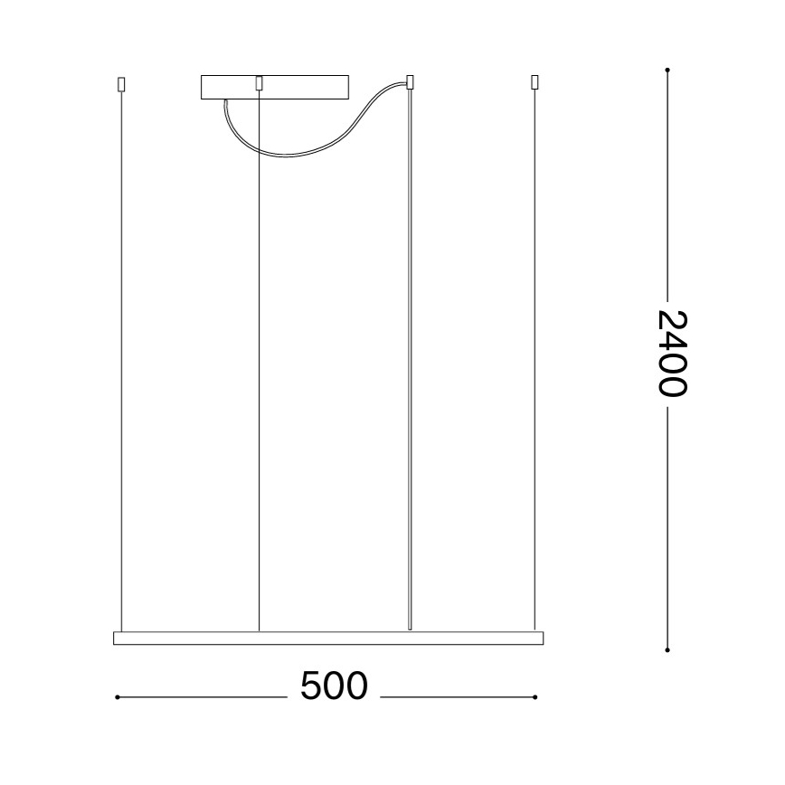 Ideal Lux - LED-pendel på vajer ORACLE SLIM LED/33W/230V 3000K CRI 90 50x50 cm guld