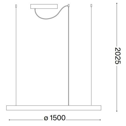 Ideal Lux - LED-pendellampa med vajer ORACLE SLIM LED/83W/230V 4000K CRI 90 Ø 150 cm vit