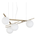 Ideal Lux - LED-pendel med wireupphängning ATLAS, 4xG9/3W/230V, guldfärgad