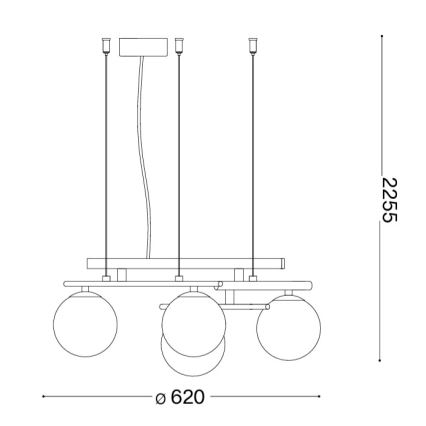 Ideal Lux - LED-pendel med wireupphängning ATLAS, 4xG9/3W/230V, guldfärgad