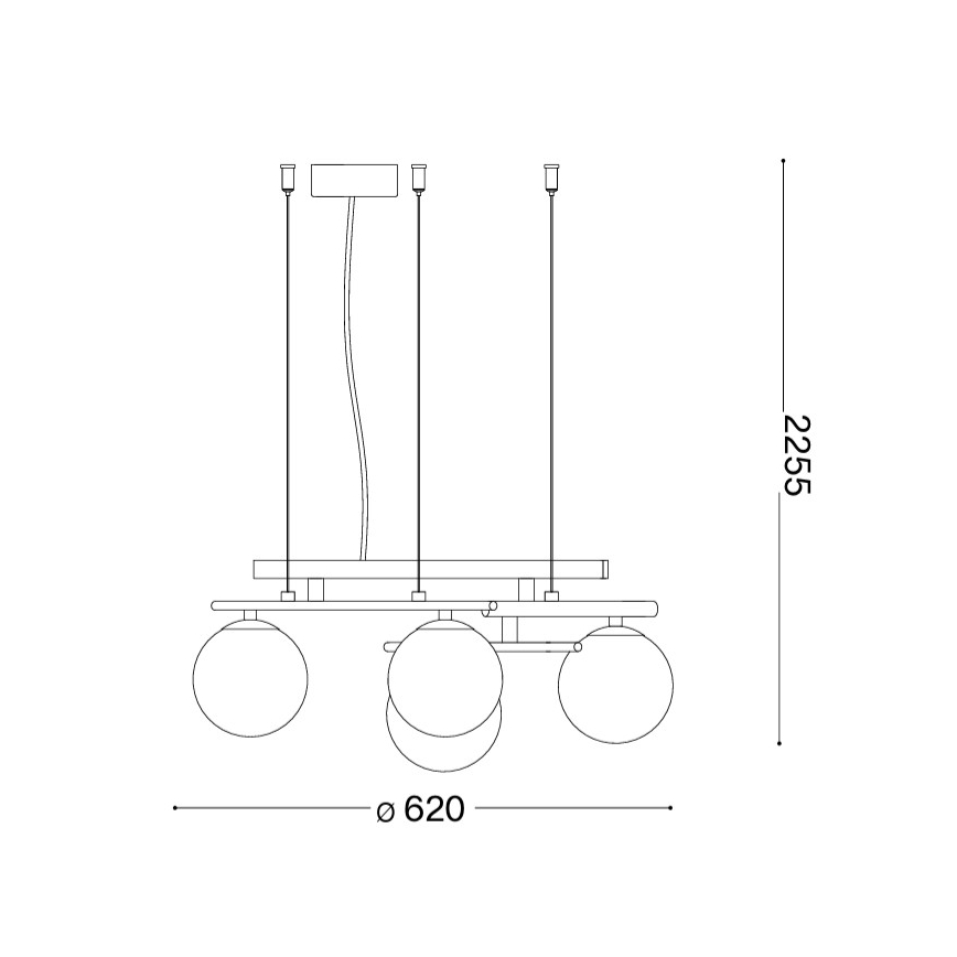 Ideal Lux - LED-pendel med wireupphängning ATLAS, 4xG9/3W/230V, guldfärgad