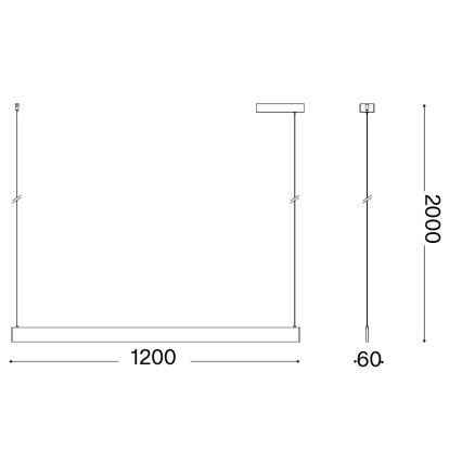 Ideal Lux - LED-pendel på kabel DESK ACCENT LED/36W/230V CRI 90 120 cm vit