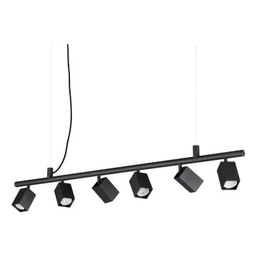 Ideal Lux - LED-pendel på kabel DYNAMITE 6xGU10/7W/230V CRI 90 svart