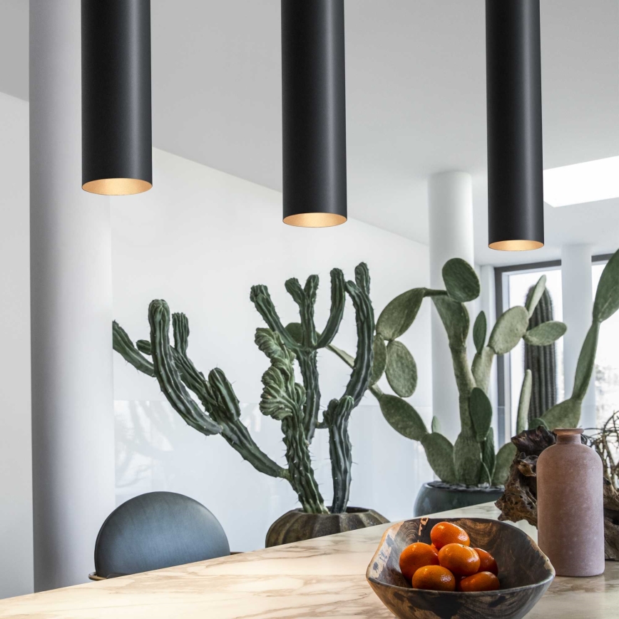 Ideal Lux - LED-pendel på kabel LOOK 1xGU10/7W/230V CRI 90 Ø 6 cm svart