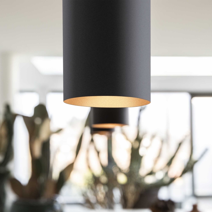 Ideal Lux - LED-pendel på kabel LOOK 1xGU10/7W/230V CRI 90 Ø 6 cm svart