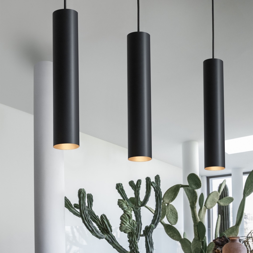 Ideal Lux - LED-pendel på kabel LOOK 1xGU10/7W/230V CRI 90 Ø 6 cm svart